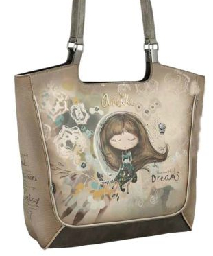 Anekke 'Real' Shoppertasche gestanzt Comicprint beige