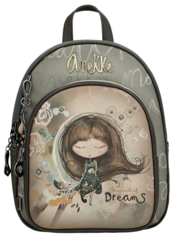 Anekke 'Real' Damenrucksack gestanzt Comicprint beige/grau
