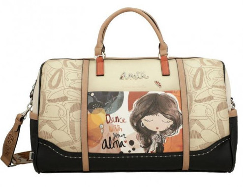 Anekke 'Real' Weekender gestanzt Comicprint beige/grau