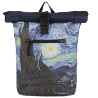New-Rebels 'Mart Art - New York' Rolltop Rucksack 16l almond blossoms