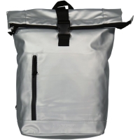 Black Hawk Rollup-Rucksack aus PU mit Laptopfach Metalic Silber