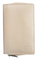 HGL Damenbörse mit Reißverschluss. RFID-Schutz echt Leder beige