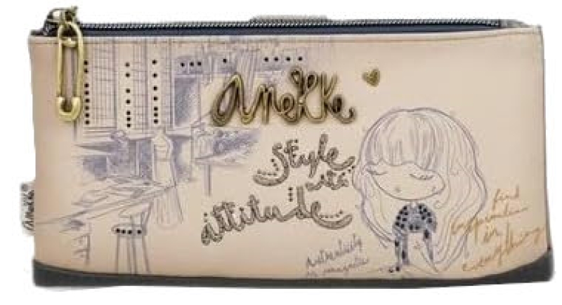 Anekke 'Mademoiselle' Damenlangbörse beige/blau
