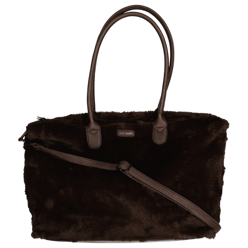 New Bags Handtasche aus Spinnstoff Darkbrown