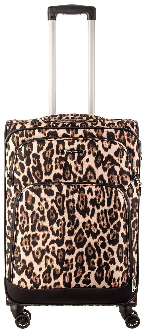 Franky Weichgepäck 4 Rad-Trolley L 79 cm 3,3kg 115/129l Leopard