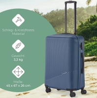 Travelite 'Bali' 4-Rad Trolley M 67cm 3,3kg 65l blau