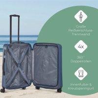 Travelite 'Bali' 4-Rad Trolley M 67cm 3,3kg 65l blau