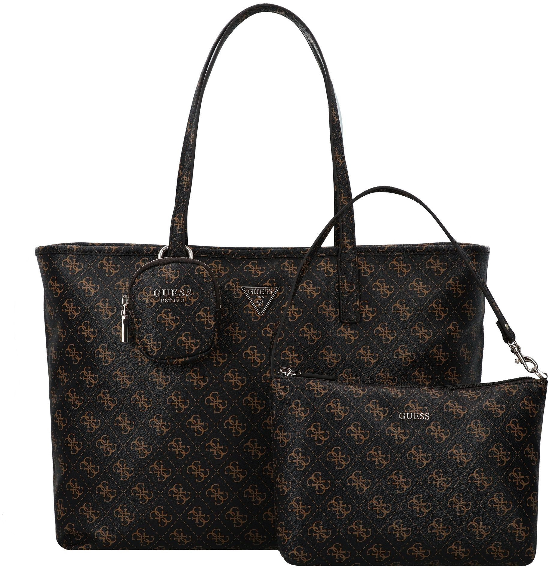 Guess 'Power Play II' Damen Bussinestasche brown logo