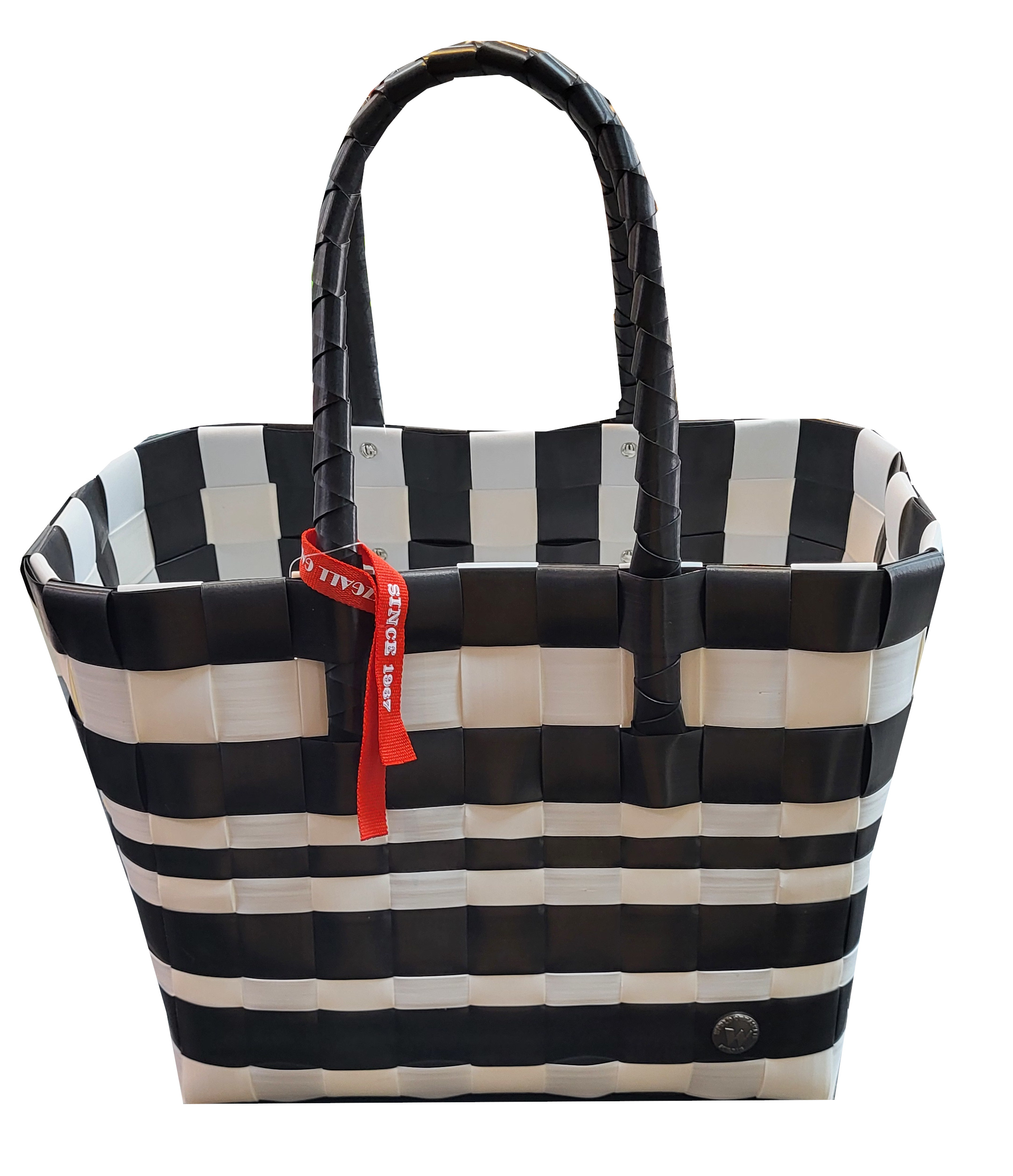 Witzgall 'ICE-BAG Flechttasche' Klassiker Kunststoff schwarz/weiß licht-und farbecht