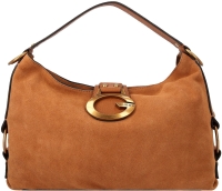 Guess 'Camden' Schultertasche echt Leder cognac