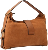 Guess 'Camden' Schultertasche echt Leder cognac