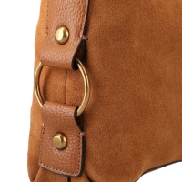 Guess 'Camden' Schultertasche echt Leder cognac