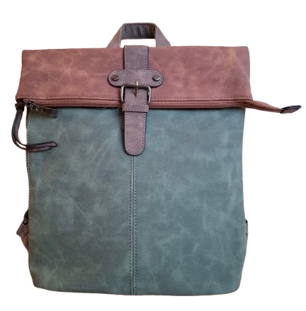 Dernier Rucksack/Tasche aus PU oliv-braun