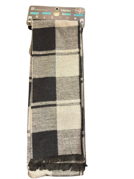 Wenfa Herrenschal Bw/ Viscose schwarz/ grau kariert