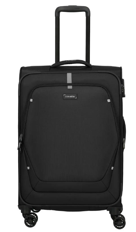 Travelite 'Umbria' 4-Rad Trolley 67cm erweiterbar 2,9kg 61/66l Polyester schwarz