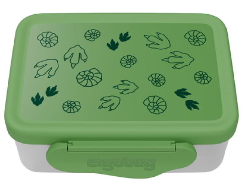 Ergobag Edelstahl Brotdose 3in1 mit Trennfach Dschungel grün