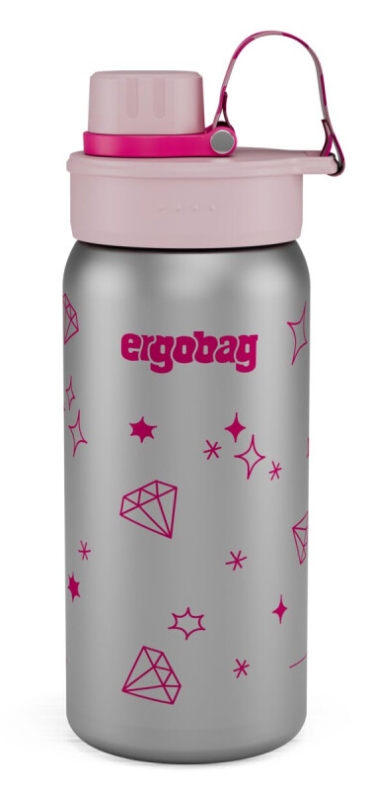 Ergobag Edelstahl Trinkflasche Glitzer pink 0,5l