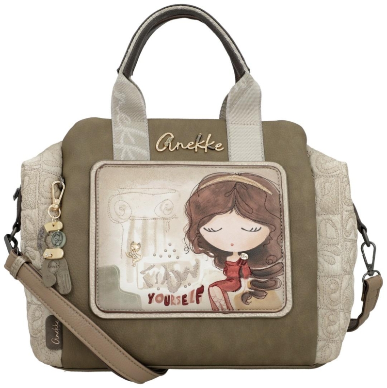 Anekke 'Muse' Damenhandtasche gemustert beige/braun