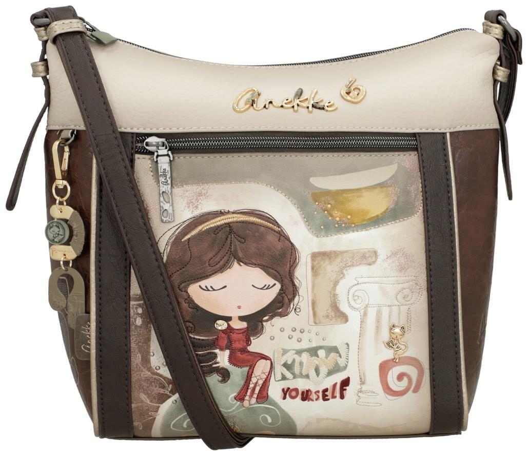 Anekke 'Muse' Damenumhängetasche gemustert beige