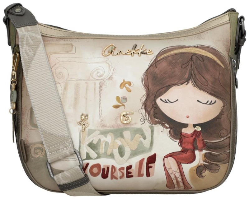 Anekke 'Muse' Umhängetasche gemustert beige