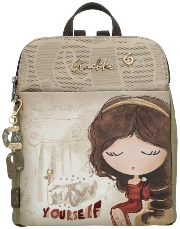 Anekke 'Muse' Damenrucksack gemustert beige