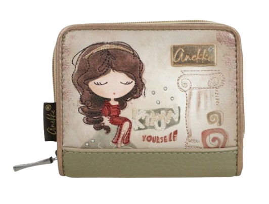 Anekke 'Muse' Damenbörse RFID-Schutz klein gemustert beige/braun