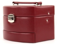 Windrose 'Merino' Schmuckkoffer automatik 3 Etagen klein rot