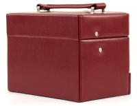 Windrose 'Merino' Schmuckkoffer automatik 3 Etagen klein rot