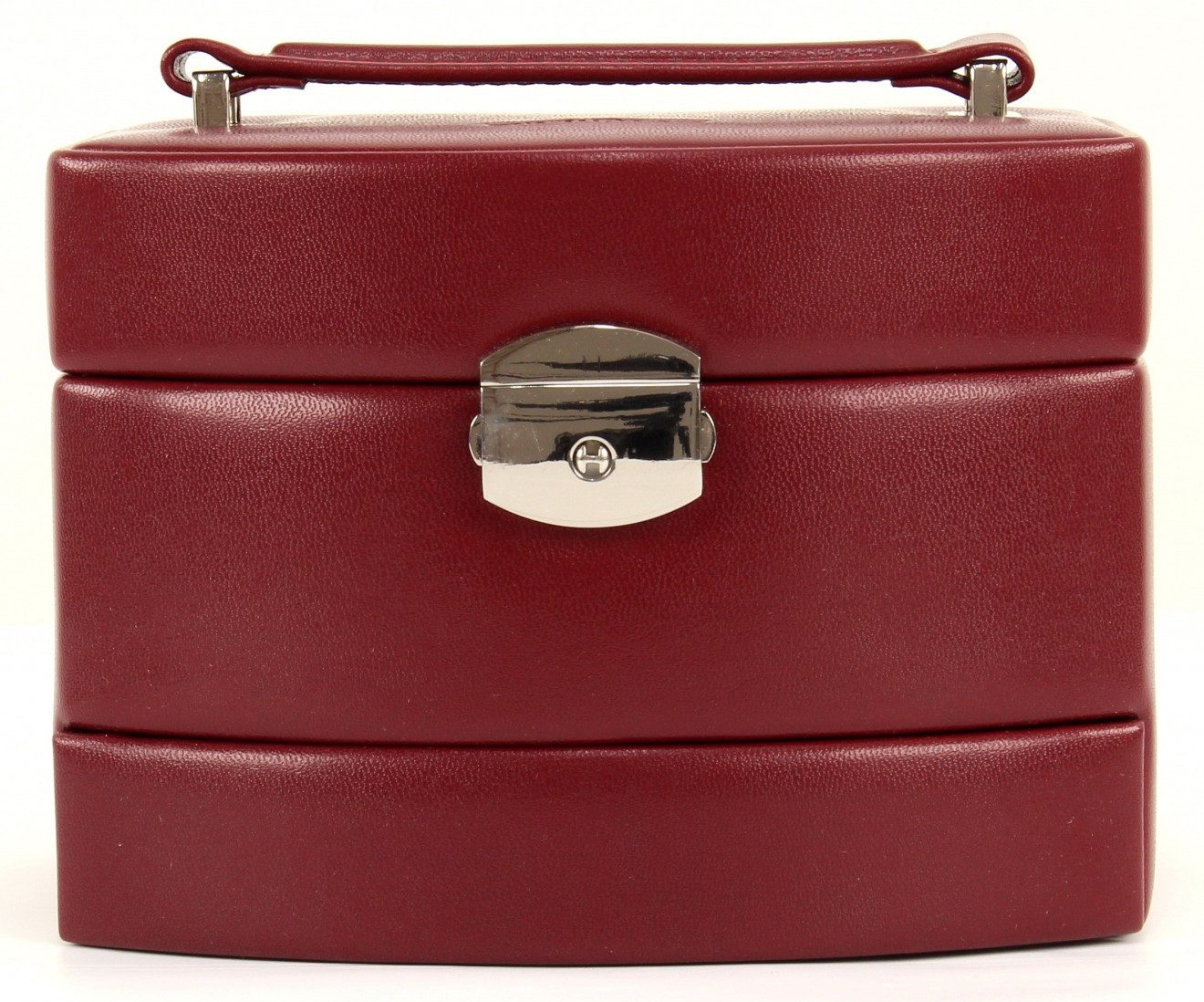 Windrose 'Merino' Schmuckkoffer automatik 3 Etagen klein rot