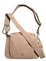 Prato 'LM Joyce' Umhängetasche zwei Riemen genarbtes PU beige