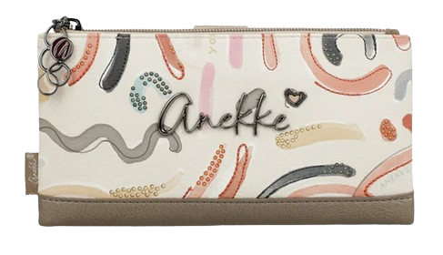 Anekke 'Olympia' Brieftasche mit RFID-Schutz Multicolor Beige