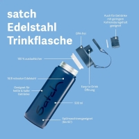 Satch 'Blue Graffiti' Edelstahl Trinkflassche