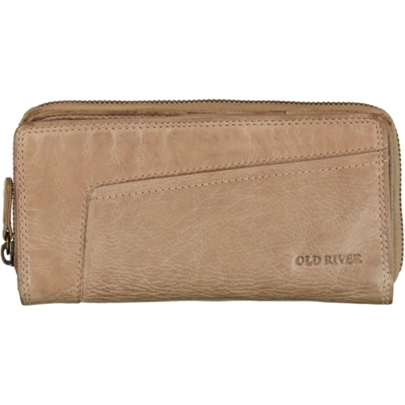 Old River Langbörse aus Leder Beige