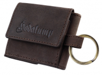 Hodalump 'Franzl' Minibörse mit Schlüsselring echt Rindleder braun