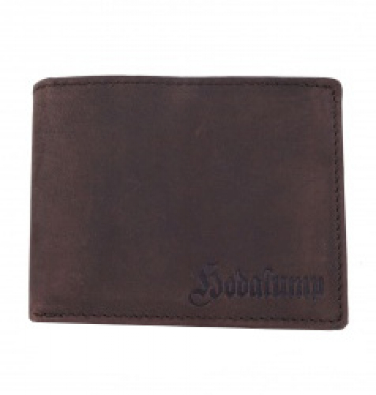 Hodalump 'Simmerl' Minibörse mit Kartenklappe und Riegel echt Leder braun