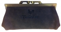 Ratschkatl' Klappbörse mit Riegel echt Leder braun
