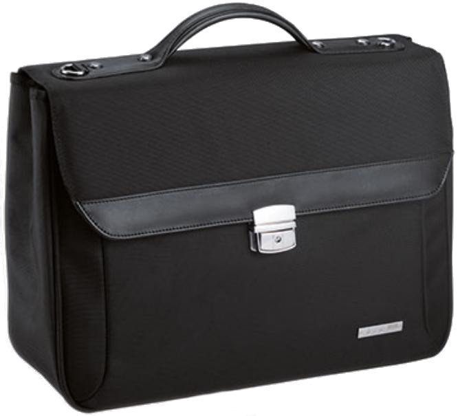 D&N Aktentasche mit Vor- iPad- und Laotopfach 1680D Polyester aufsteckbar schwarz