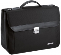 D&N Aktentasche mit Vor- iPad- und Laotopfach 1680D Polyester aufsteckbar schwarz