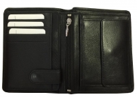 HGL Kombibörse mit Reißverschlussfach und RFID-Schutz echt Leder schwarz