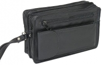Handgelenktasche für Herren echt Leder schwarz