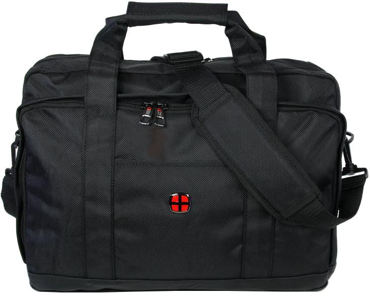 New Bags 'Business' Schultertasche geeignet für Laptop bis 17' aus Spinnstoff schwarz