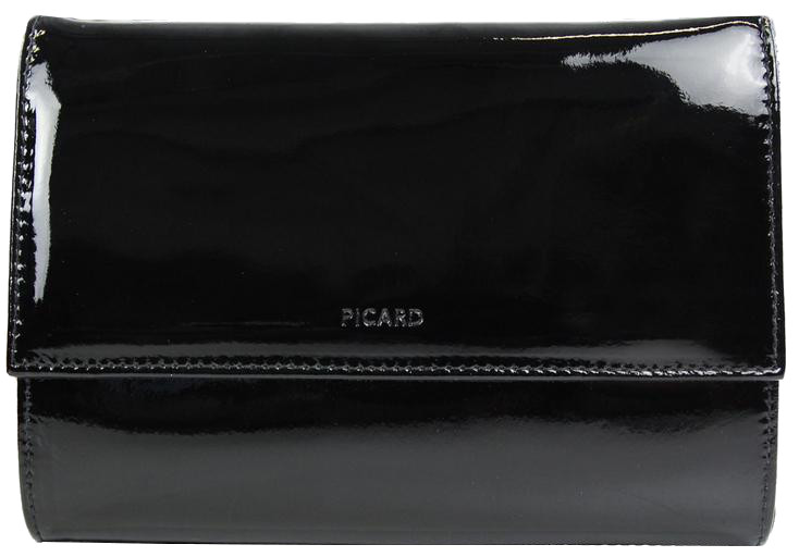 Picard 'Auguri' Abendtasche echt Leder lackschwarz